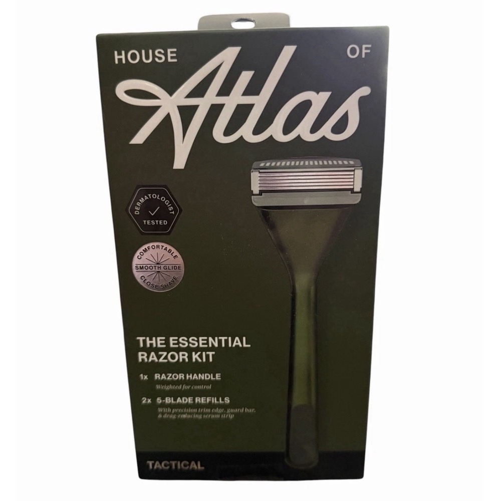 House of Atlas The Essential Razor Kit 1 Razor Handle 2x 5-Blade Refill Tactical